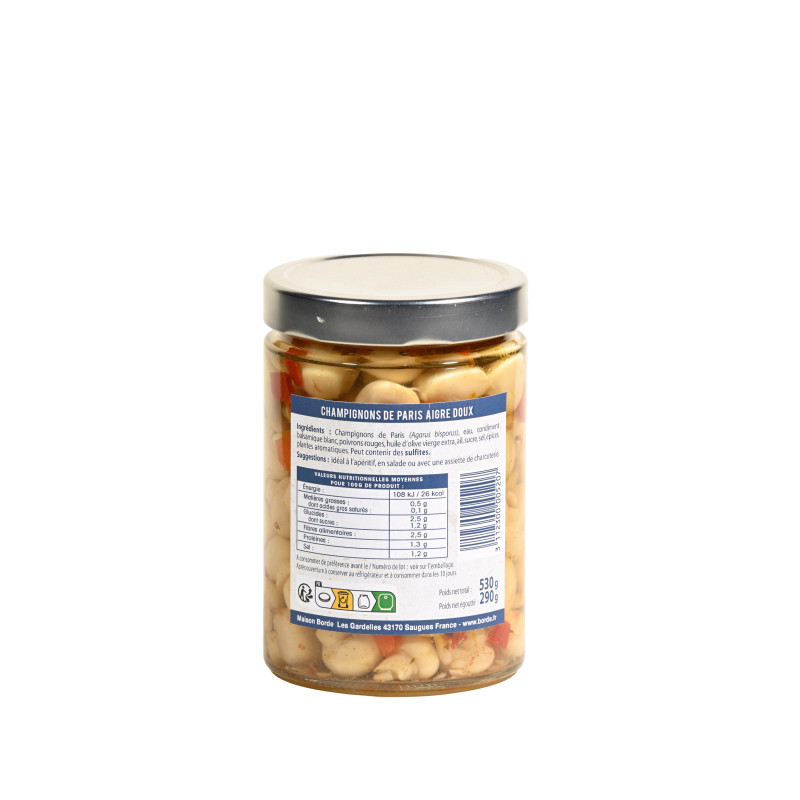 Pickles de champignons "Roi des Montagnes" 290 g - L'atelier Borde