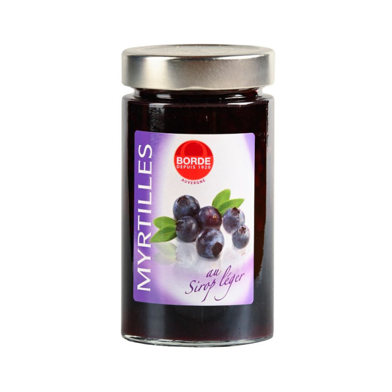 Myrtilles au sirop léger 120 g - Maison Borde