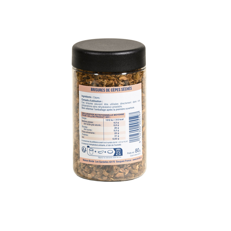 Brisures de cèpes séchés "Roi des Montagnes" 80 g - L'atelier Borde