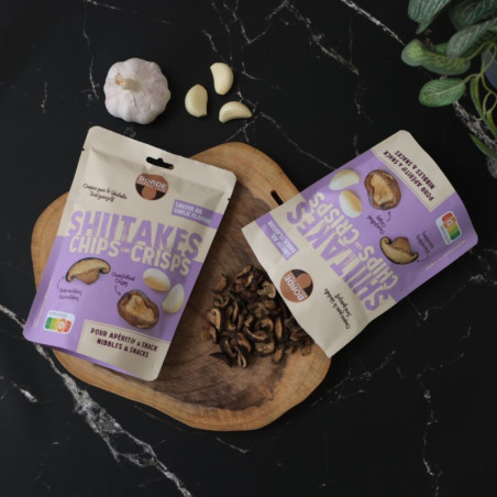 Chips de shiitakes "Saveur ail" 50 g - Maison Borde