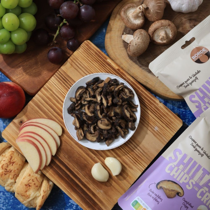 Chips de shiitakes "Saveur ail" 50 g - Maison Borde