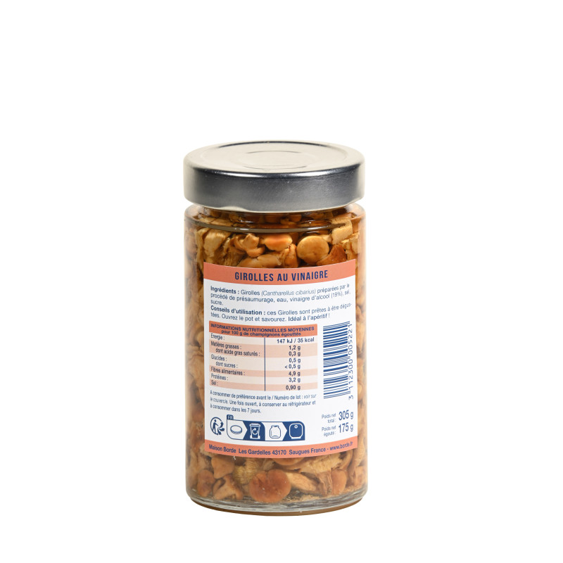 Girolles au vinaigre "Roi des Montagnes" en bocal 175 g - L'atelier Borde