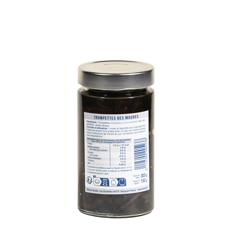 Trompettes "Roi des Montagnes" en bocal 150 g - L'atelier Borde