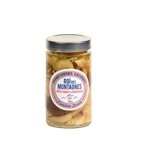 Cèpes jambes et morceaux en bocal "Roi des Montagnes" 175 g - L'atelier Borde