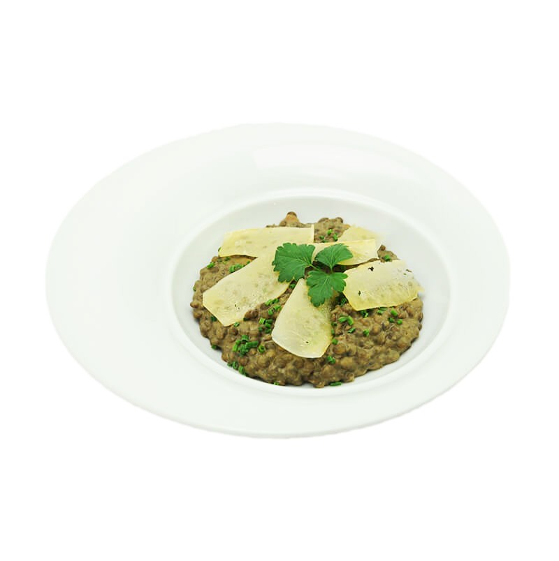 Lentil risotto with porcini mushrooms