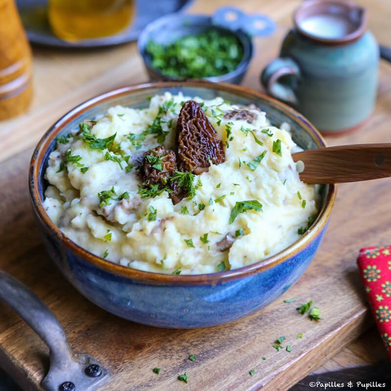 Mashed potatoes with dried morels
