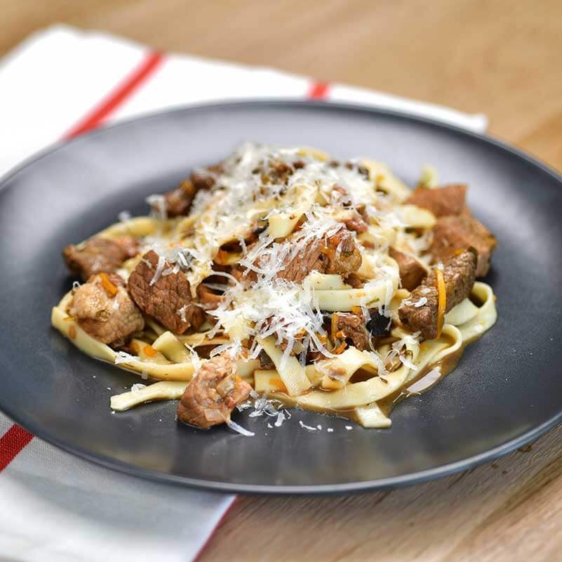 Pasta with dried slippery jack and porcini mushrooms